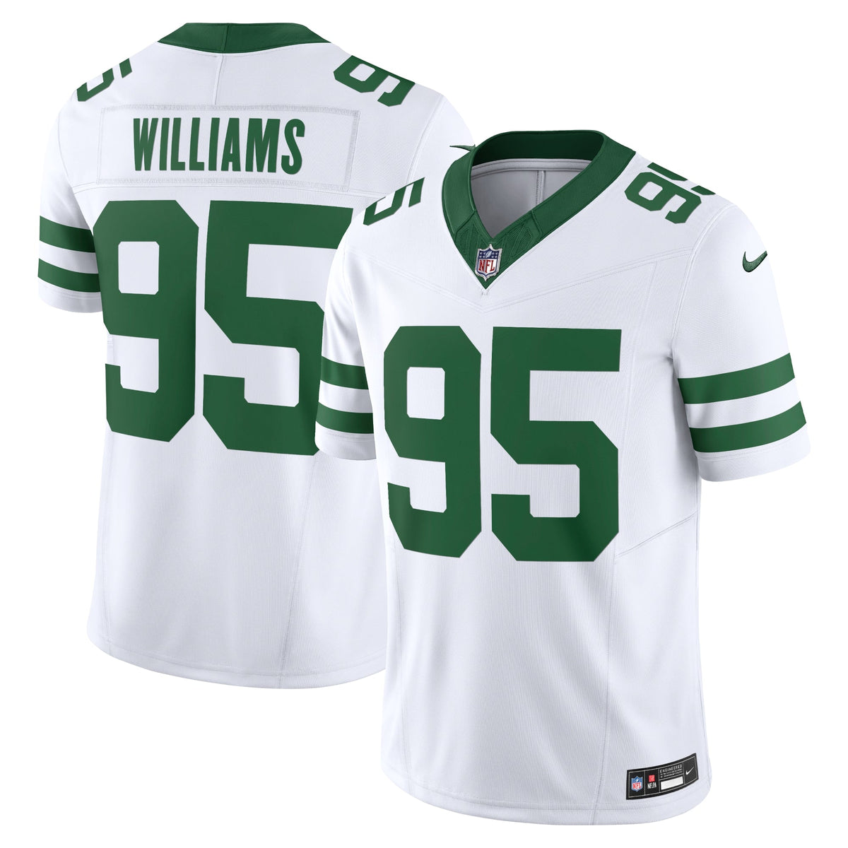 Quinnen Williams New York Jets Nike Vapor F.U.S.E. Limited Jersey - Legacy White football jersey product view 1