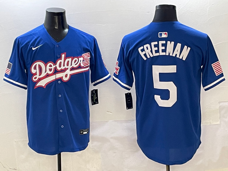 Men's Los Angeles Dodgers Freddie Freeman #5 Royal Player Jersey baseball jersey product view 1