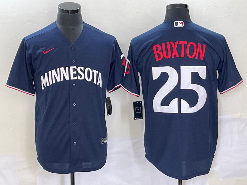 Men's Minnesota Twins Byron Buxton #25 Navy Alternate Replica Player Jersey1 baseball jersey product view 1