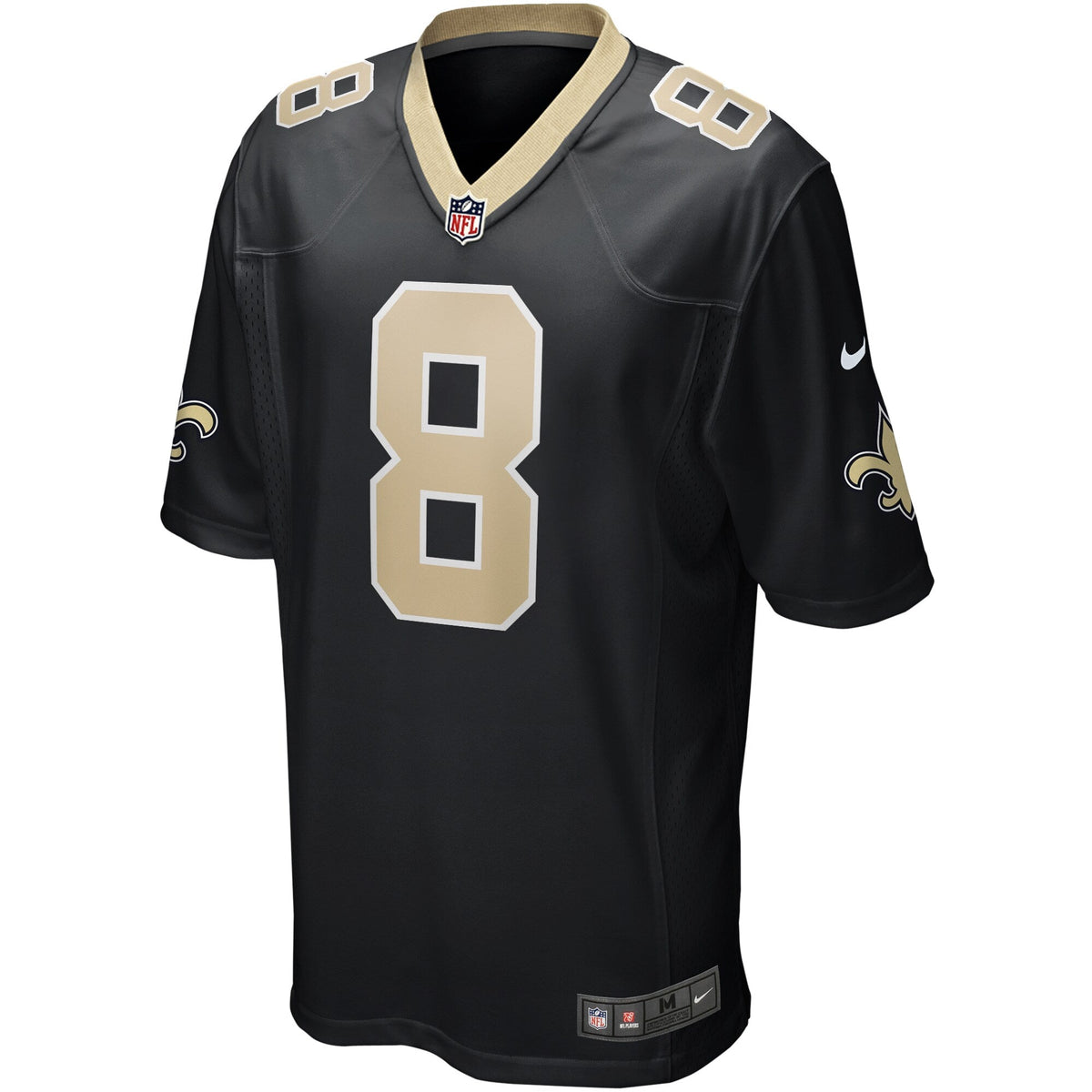 Archie Manning New Orleans Saints Nike Game Retired Jersey - Black football jersey product view 2