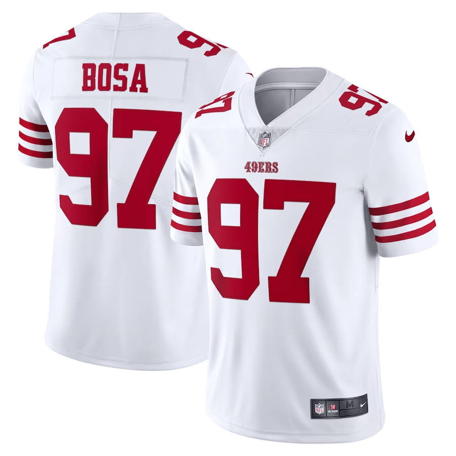 Nick Bosa San Francisco 49ers Nike Vapor Limited Jersey - White football jersey product view 1