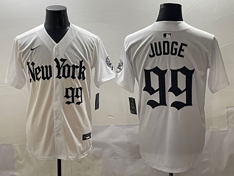 Men's New York Yankees Aaron Judge #99 White Team Game Player Jersey baseball jersey product view 1
