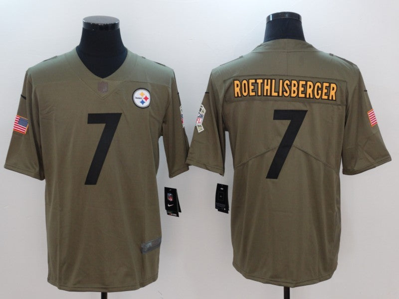Men's Pittsburgh Steelers Ben Roethlisberger #7 Brown Alternate Game Jersey1 football jersey product view 1