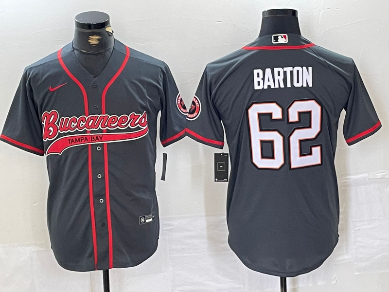 Men's Tampa Bay Buccaneers Graham Barton #62 Gray Game Jersey1 football jersey product view 1