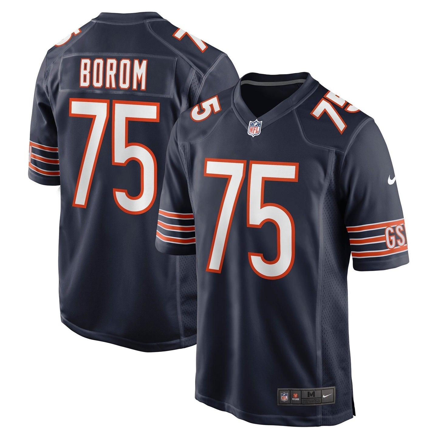 Larry Borom Chicago Bears Nike Game Jersey - Navy football jersey product view 1