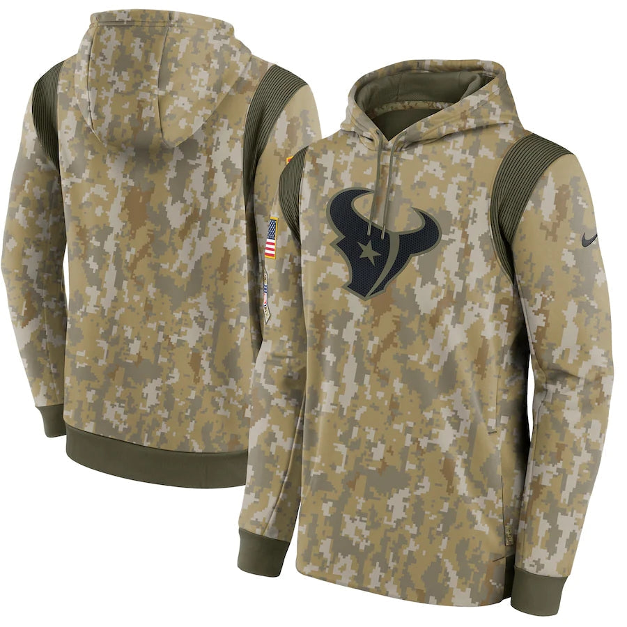Men's Houston Texans NFL 2021 Salute to Service Hoodie1 Camouflage football jersey product view 1