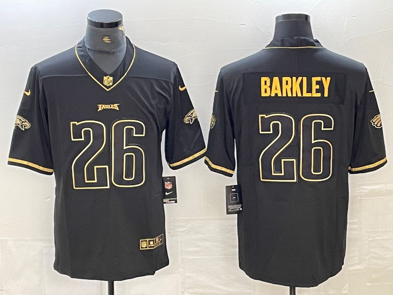 Men's Philadelphia Eagles Saquon Barkley #26 Black Player Game Jersey1 football jersey product view 1
