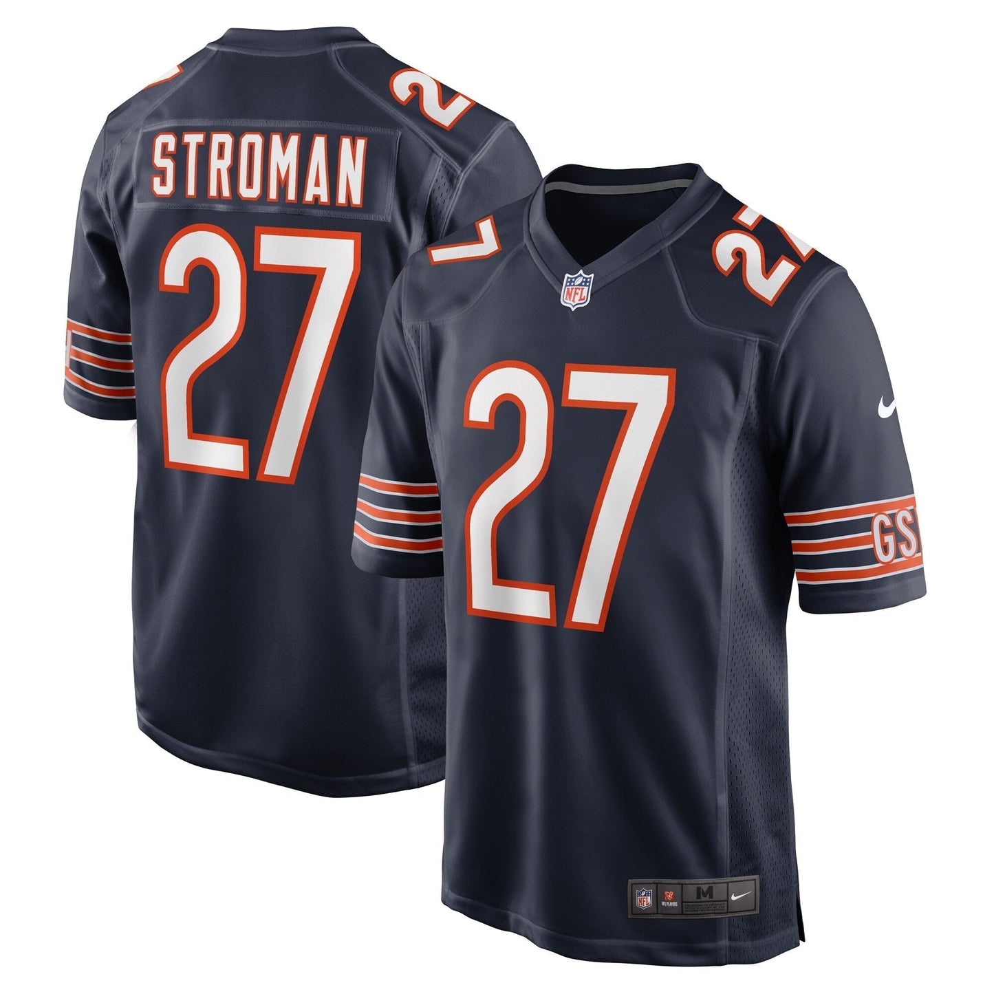 Greg Stroman Chicago Bears Nike Team Game Jersey - Navy football jersey product view 1