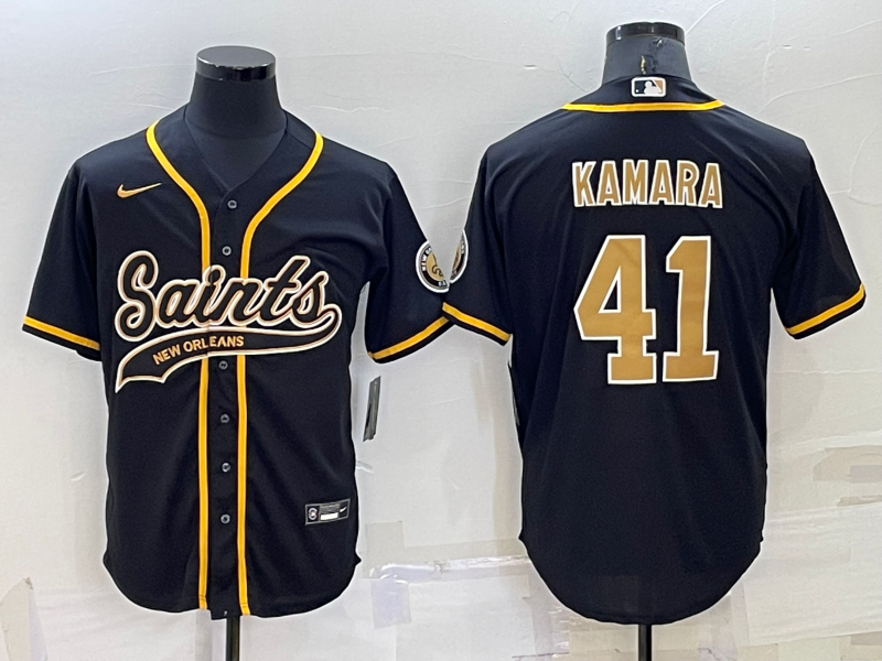 Men's New Orleans Saints Alvin Kamara #41 Black Game Jersey1 Joint Edition football jersey product view 1