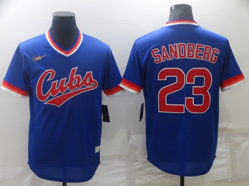 Men's Chicago Cubs Ryne Sandberg #23 Blue Fashion Stitched Jersey1 baseball jersey product view 1