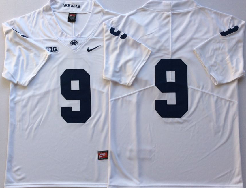 Men's Penn State Nittany Lions Trace McSorley #9 White Team Player Game Jersey football jersey product view 1