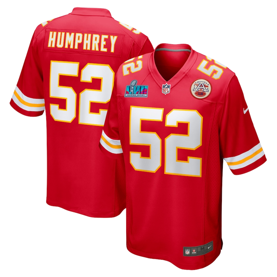 Men's Kansas City Chiefs Creed Humphrey #52 Red Super Bowl LVII Patch Game Jersey1 football jersey product view 1