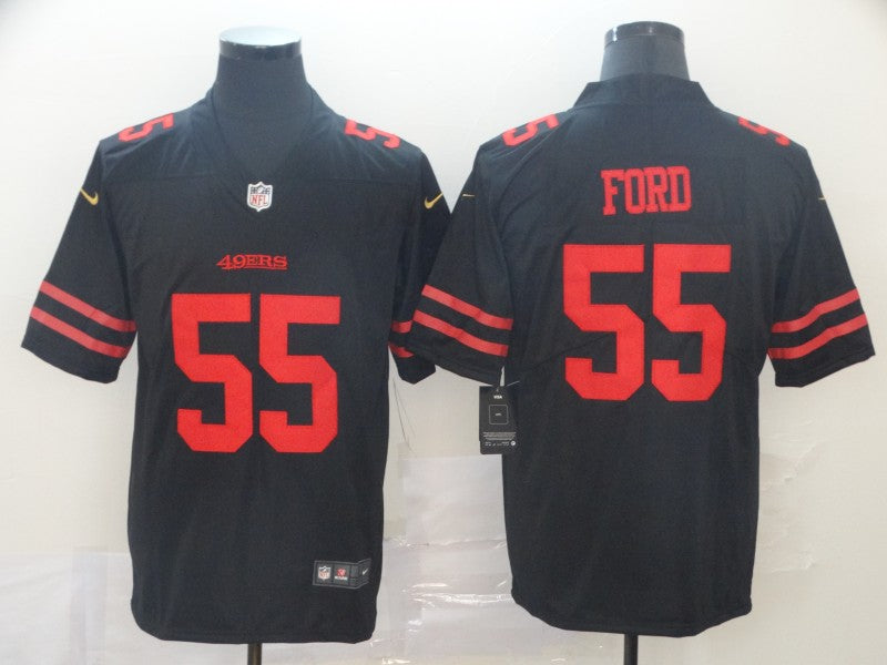 Men's San Francisco 49ers Dee Ford #55 Black Game Jersey1 football jersey product view 1