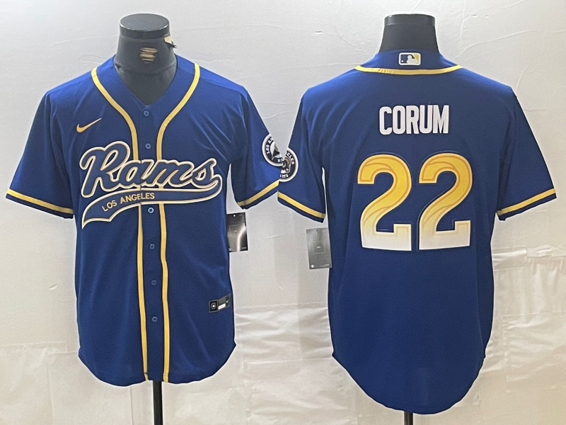 Men's Los Angeles Rams Blake Corum #22 Royal Game Jersey1 football jersey product view 1