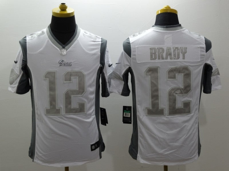 Men's New England Patriots Tom Brady #12 White Authentic Game Jersey1 football jersey product view 1