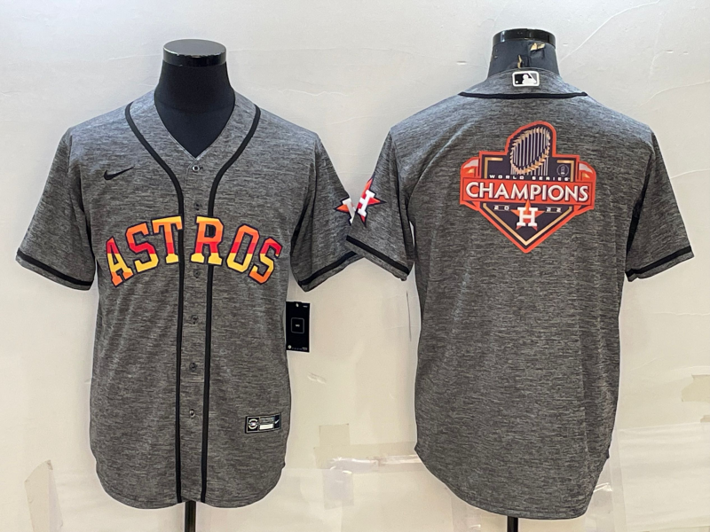 Men's Houston Astros Gray Replica Player Jersey baseball jersey product view 1