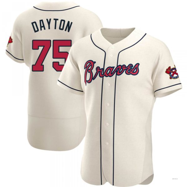 Atlanta Braves #75 Grant Dayton Cream Alternate Jersey Stitches Baseball Jerseys baseball jersey product view 1
