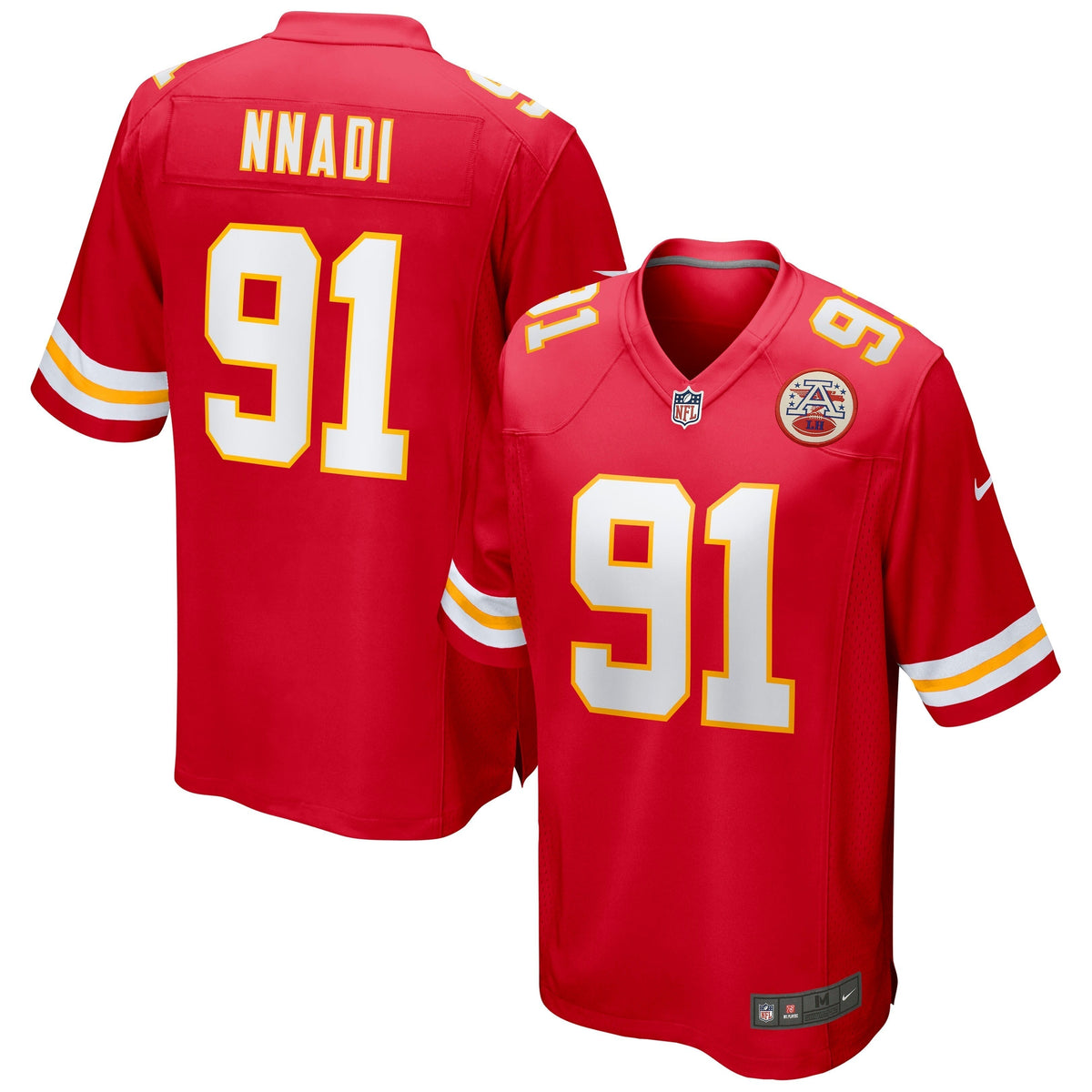 Derrick Nnadi Kansas City Chiefs Nike Game Jersey - Red football jersey product view 1