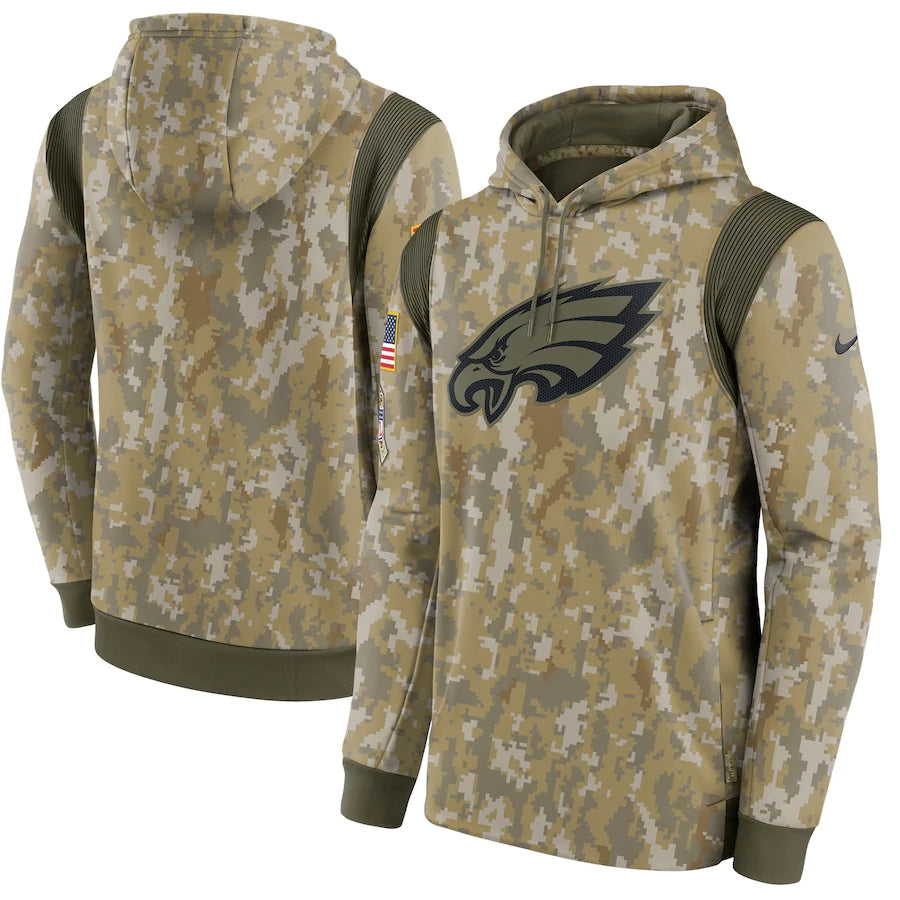 Men's Philadelphia Eagles NFL 2021 Salute to Service Hoodie1 Camouflage football jersey product view 1