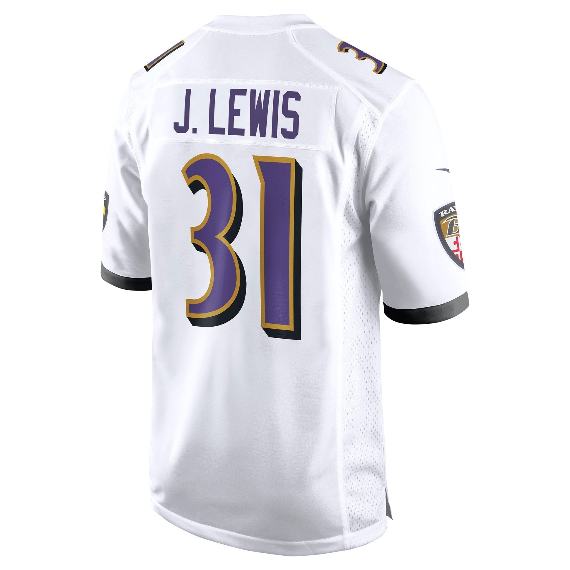 Jamal Lewis Baltimore Ravens Nike Retired Game Jersey - White football jersey product view 3