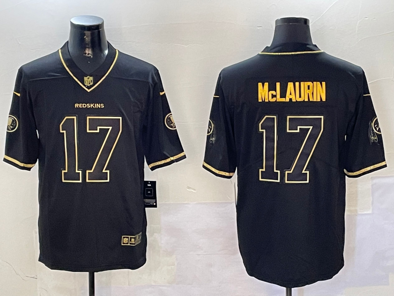 Men's Washington Commanders Terry McLaurin #17 Black Game Jersey1 football jersey product view 1