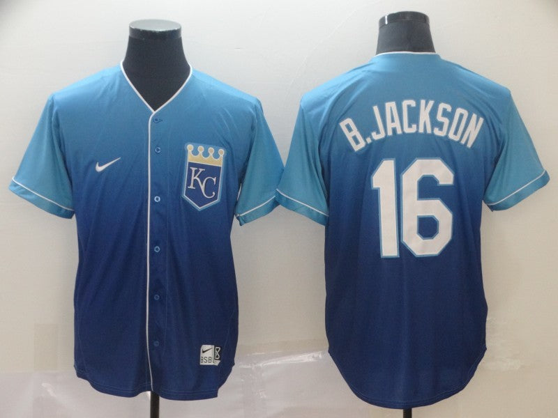 Men's Kansas City Royals Bo Jackson #16 Blue Stitched Jersey1 baseball jersey product view 1