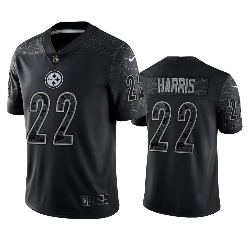 Najee Harris 22 Pittsburgh Steelers Black Reflective Limited Jersey - Men football jersey product view 1
