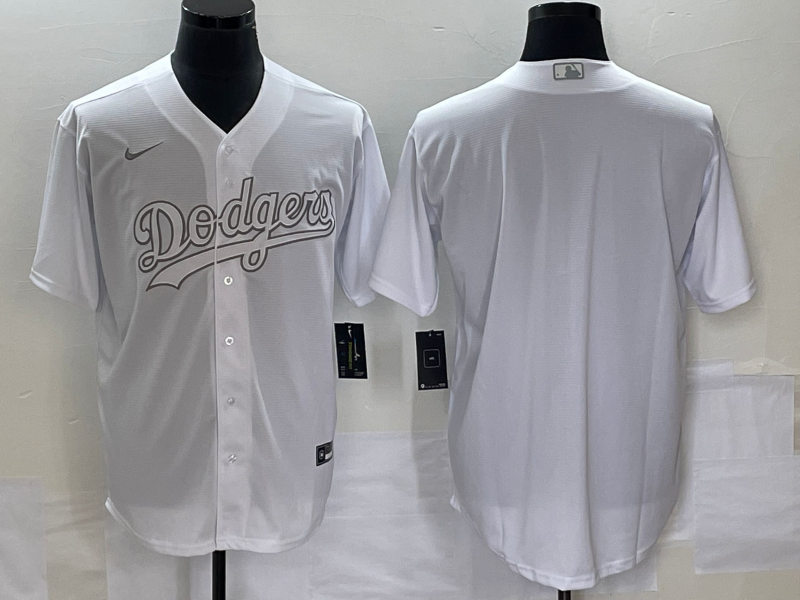 Men's Los Angeles Dodgers White Replica Blank Jersey1 baseball jersey product view 1
