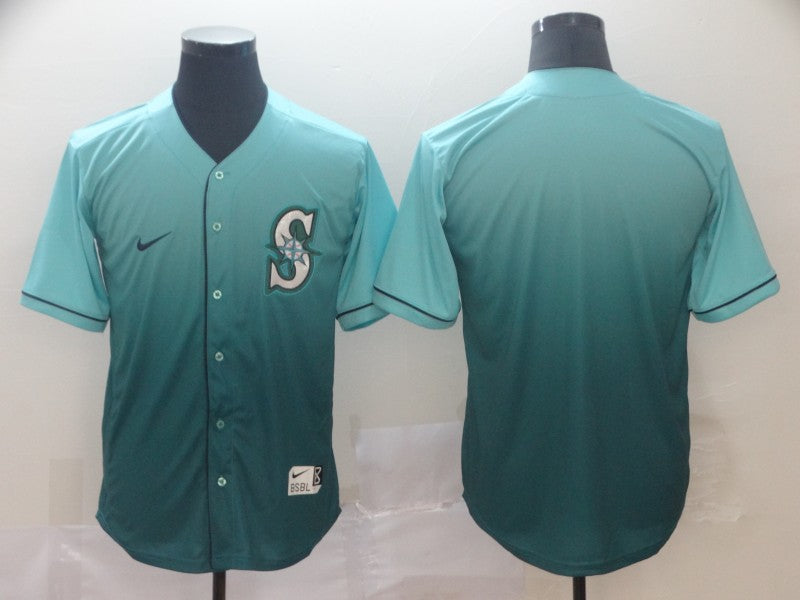 Men's Seattle Mariners Aqua Replica Blank Jersey baseball jersey product view 1