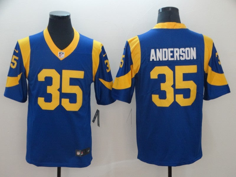 Men's Los Angeles Rams C.J. Anderson #35 Blue Game Jersey1 football jersey product view 1