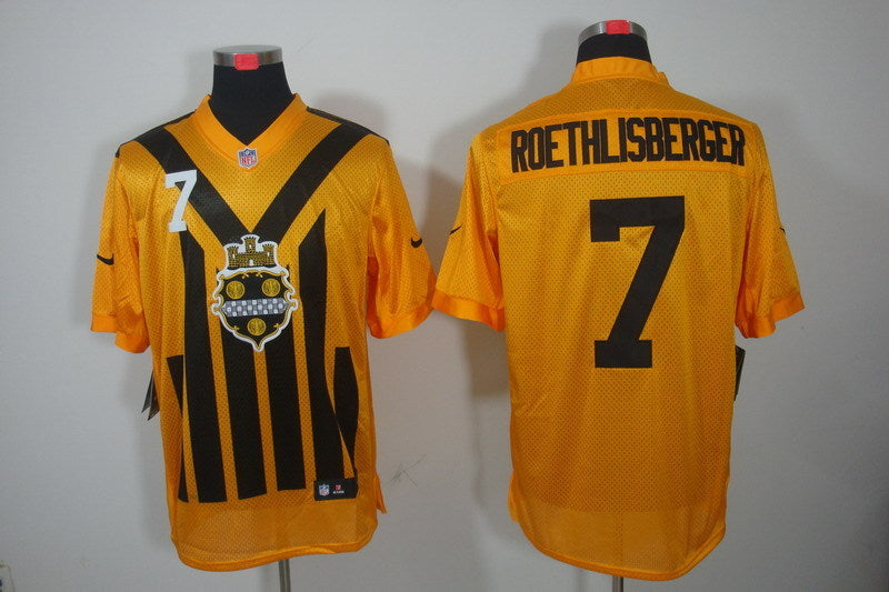 Men's Pittsburgh Steelers Ben Roethlisberger #7 Gold Player Game Jersey1 football jersey product view 1