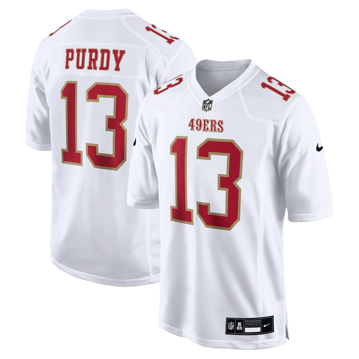 Brock Purdy San Francisco 49ers Nike Fashion Game Jersey - Tundra White football jersey product view 1