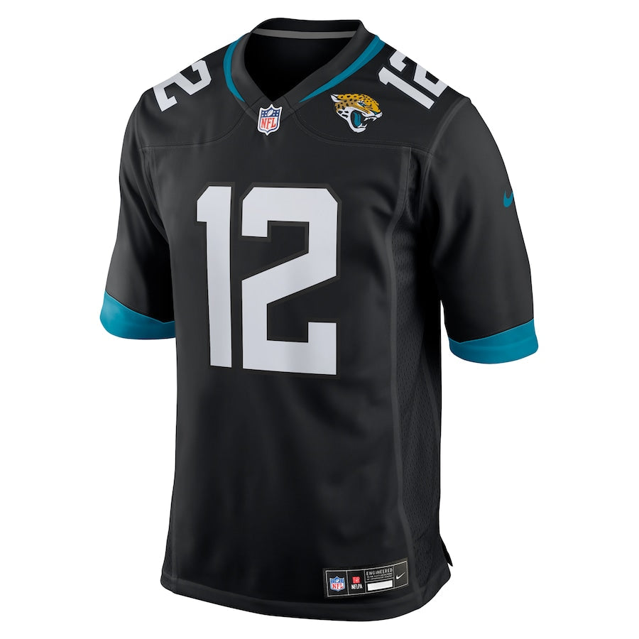 Men's Jacksonville Jaguars Travis Hunter Nike Black 2025 NFL Draft First Round Pick Alternate Game Player Jersey football jersey product view 2