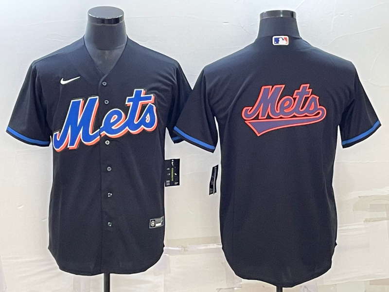 Men's New York Mets Black 2022 Alternate Replica Team Jersey1 baseball jersey product view 1