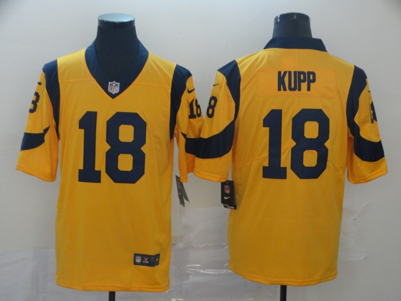Men's Los Angeles Rams Cooper Kupp #18 Yellow Game Jersey1 football jersey product view 1