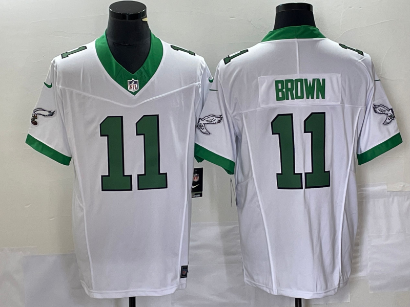 Men's Philadelphia Eagles A.J. Brown #11 White Game Player Jersey1 football jersey product view 1