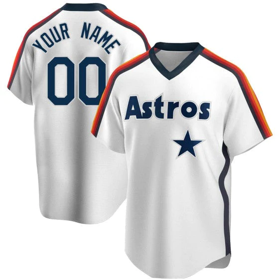 Men's Houston Astros White Cooperstown Collection Custom Jersey baseball jersey product view 1