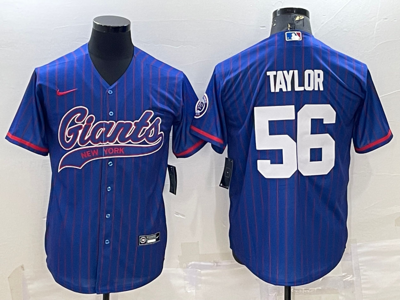 Men's New York Giants Lawrence Taylor #56 Blue Player Jersey1 Joint Edition football jersey product view 1