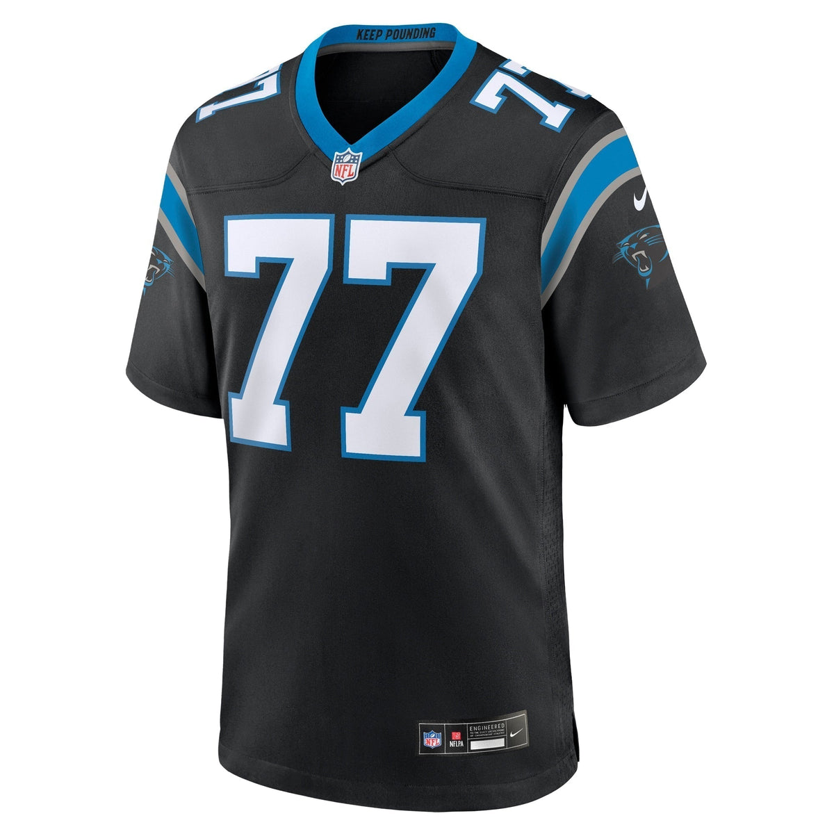 Deonte Brown Carolina Panthers Nike Team Game Jersey - Black football jersey product view 2
