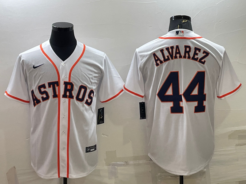 Men's Houston Astros Yordan Alvarez #44 White Home Replica Jersey1 baseball jersey product view 1