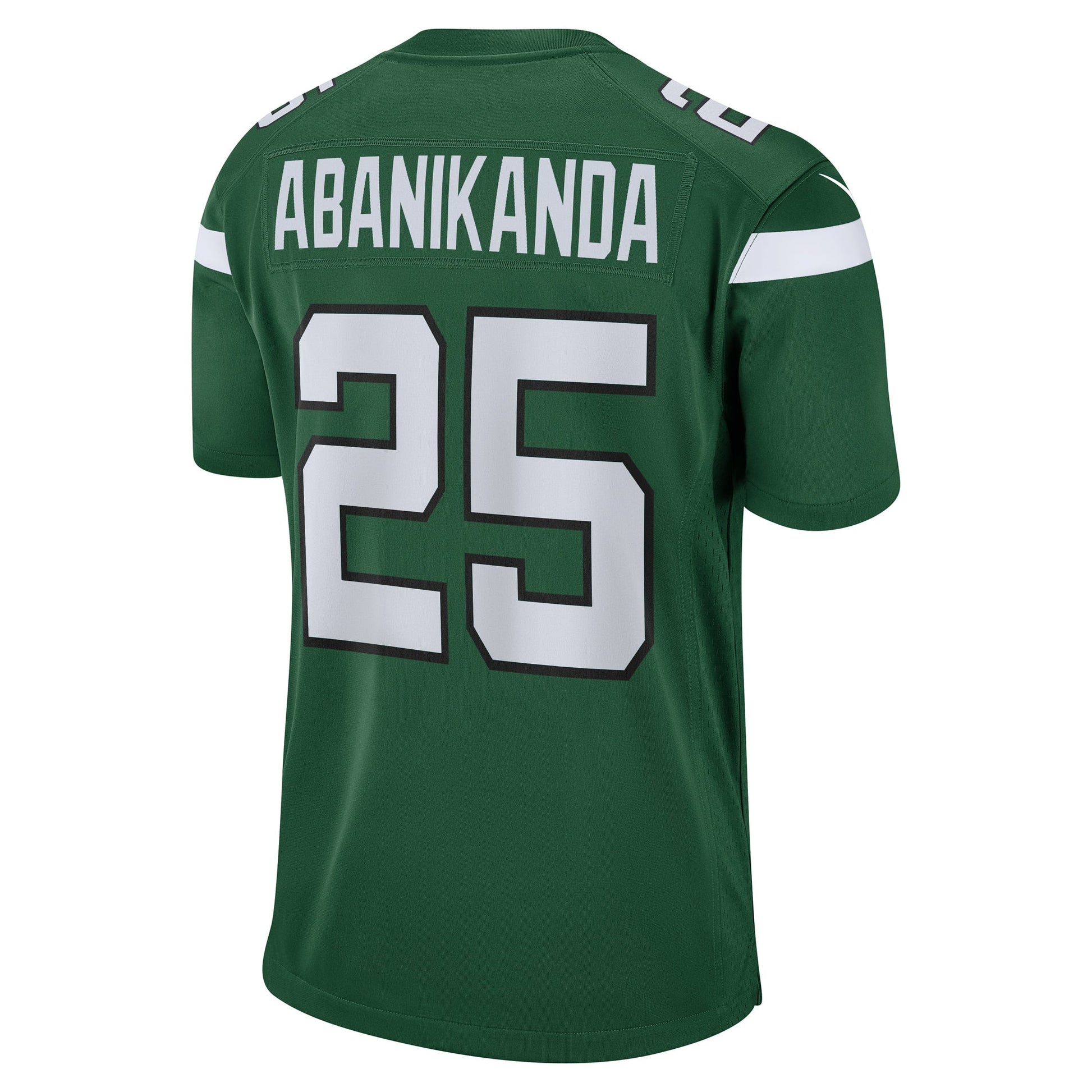 Israel Abanikanda New York Jets Nike Game Jersey - Gotham Green football jersey product view 3