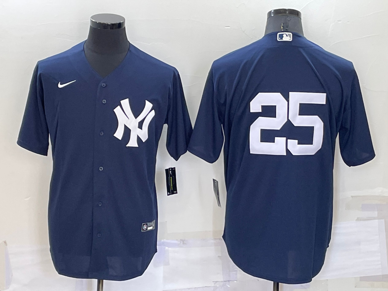 Men's New York Yankees Jason Giambi #25 Navy Replica Player Name Jersey1 baseball jersey product view 1