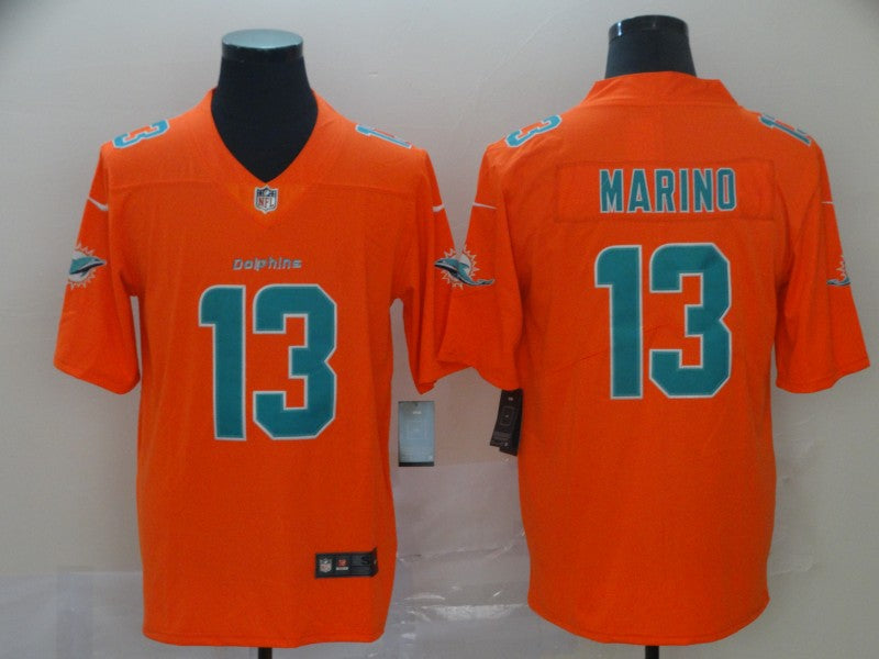 Men's Miami Dolphins Dan Marino #13 Orange Inverted Legend Jersey1 football jersey product view 1