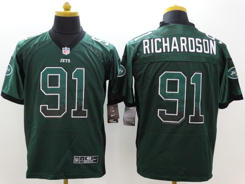 Men's New York Jets Sheldon Richardson #91 Green Game Jersey1 football jersey product view 1