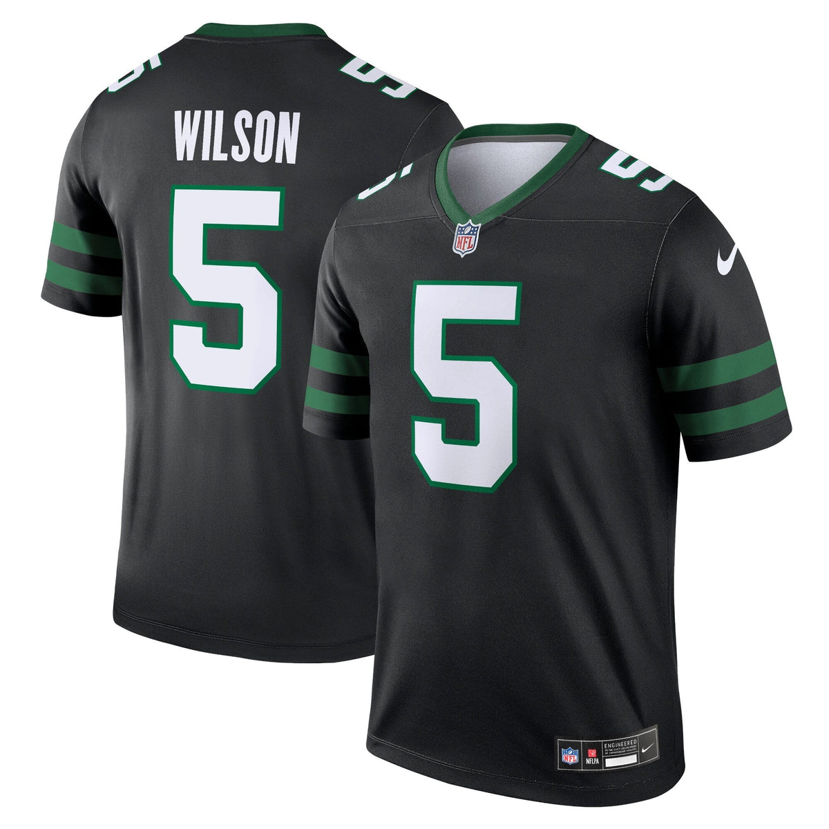 Garrett Wilson New York Jets Nike Alternate Legend Jersey - Legacy Black football jersey product view 1