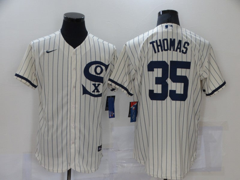 Men's Chicago White Sox Frank Thomas #35 Beige Replica Baseball Jersey1 baseball jersey product view 1