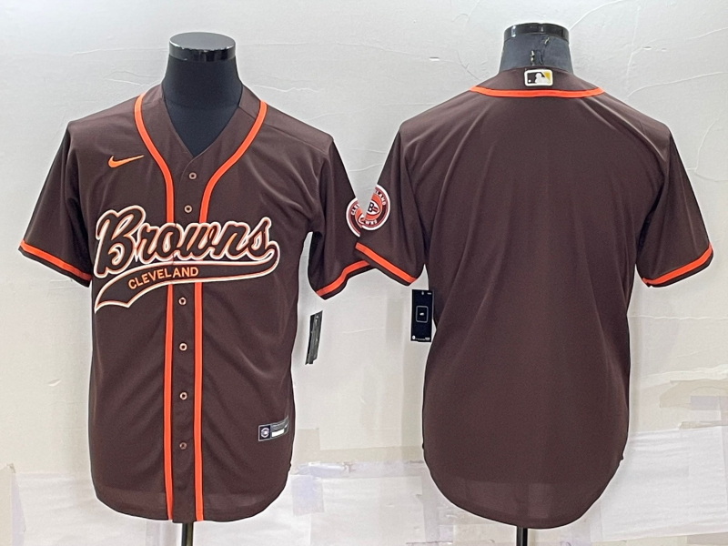 Men's Cleveland Browns Brown Blank Jersey1 football jersey product view 1