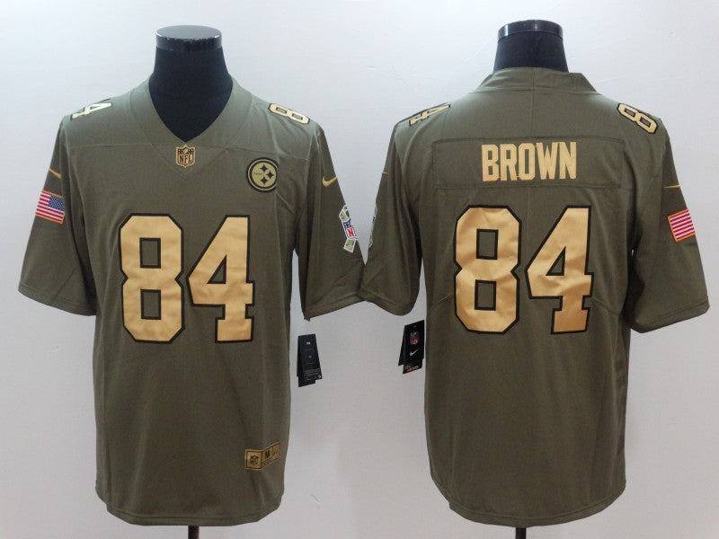 Men's Pittsburgh Steelers Antonio Brown #84 Brown Player Game Jersey1 football jersey product view 1