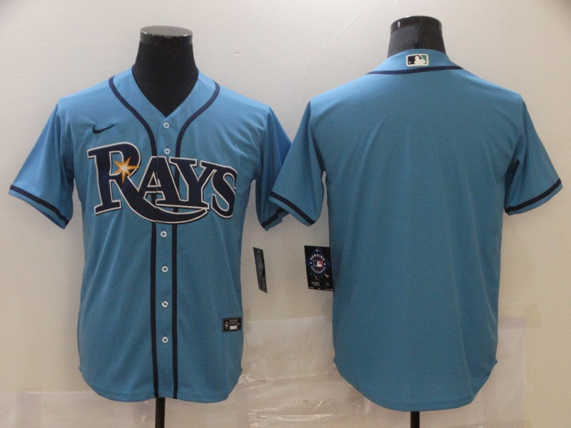 Men's Tampa Bay Rays Blue Replica Blank Jersey baseball jersey product view 1