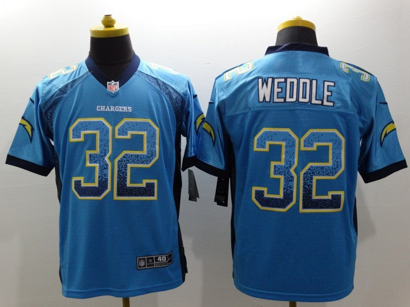 Men's Los Angeles Chargers Eric Weddle #32 Blue Game Jersey1 football jersey product view 1